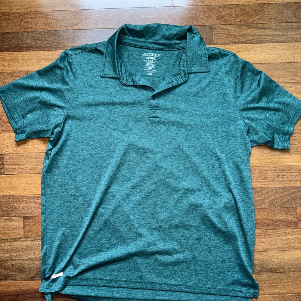 Jockey Men's Green Sport Polo Shirt